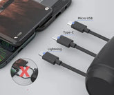 triport car charger plugged into vehicle